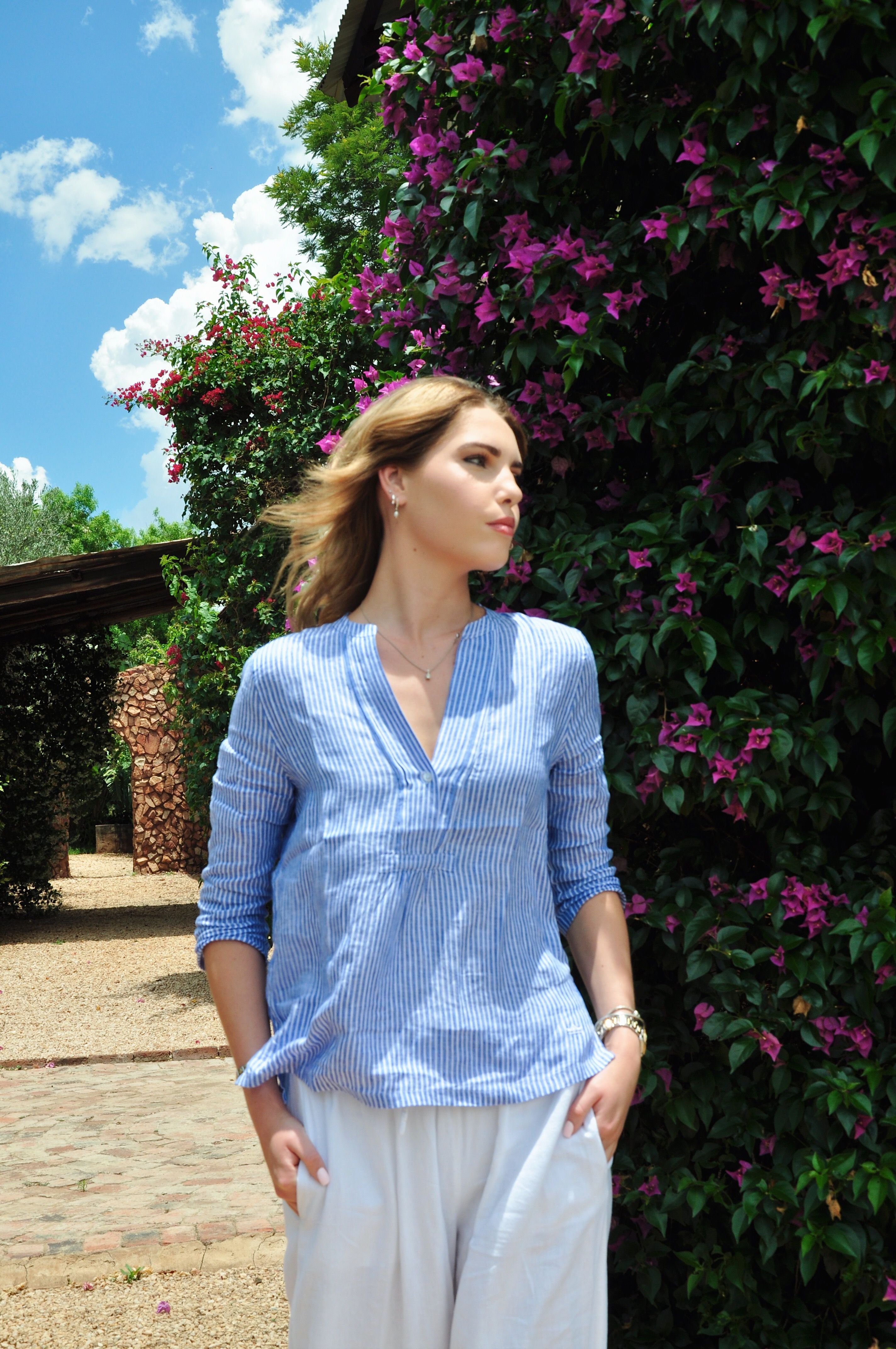 Celeste Linen Ladies Shirt